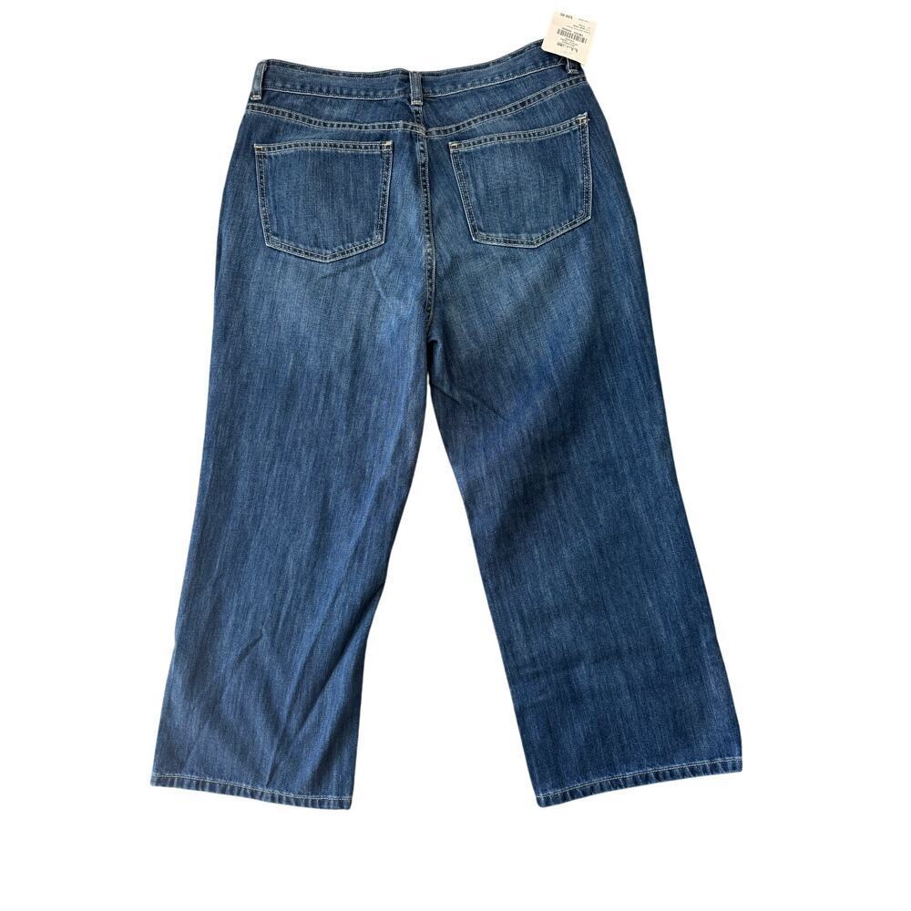L.L. BEAN Woman's Cropped Blue Denim Jeans/Pants size 12, NWT